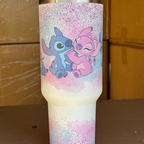 Stanley Glittery Pink and Blue Stitch Mug 40 oz - Picture 3 of 6